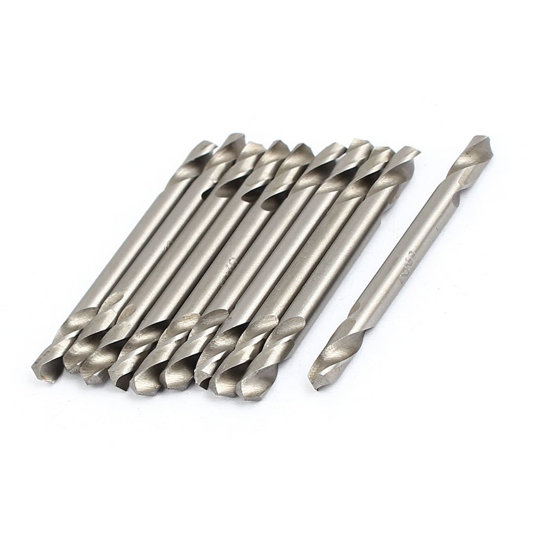 Aexit 4.2mm Cutting Tool holder Dia 2 Flute HSS Double End Twist Drill Bit Cutter Gray 10pcs Model:39as429qo513