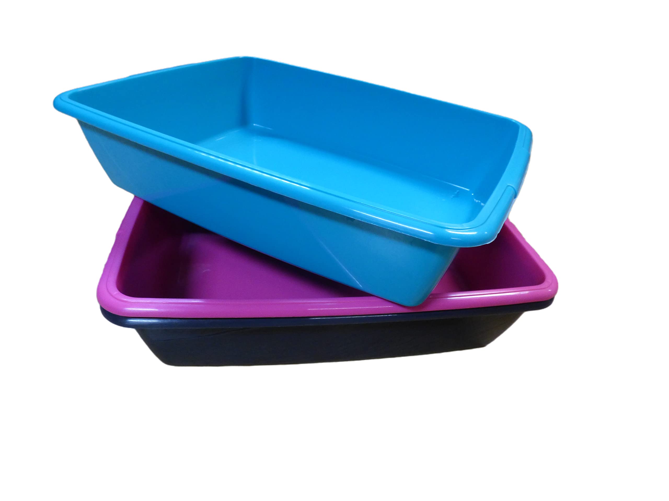 Set Of 2 Medium Sized Cat Litter Trays Plastic Pet Toilet Kitten Rabbit Training Litter Box 40cm