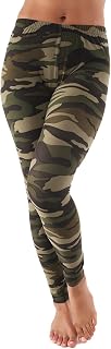 TD Collections Army Commando Military Print Camouflage Leggings - High Waisted Leggings for Women - Soft and Slim Tummy Control Printed Pants for Running Cycling Yoga