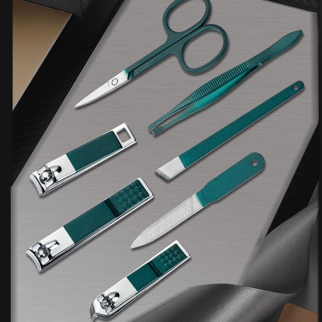 Juego de Tijeras para el Cuidado de Las uñas, Herramientas de manicura para el hogar, Kit de Belleza portátil para Viajes, Adecuado para