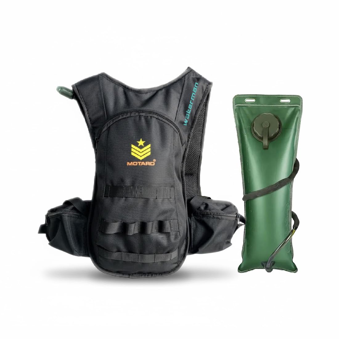 Motard Waterman H20 Hydration Tactical Backpack Black with 3L Hydration Bladder