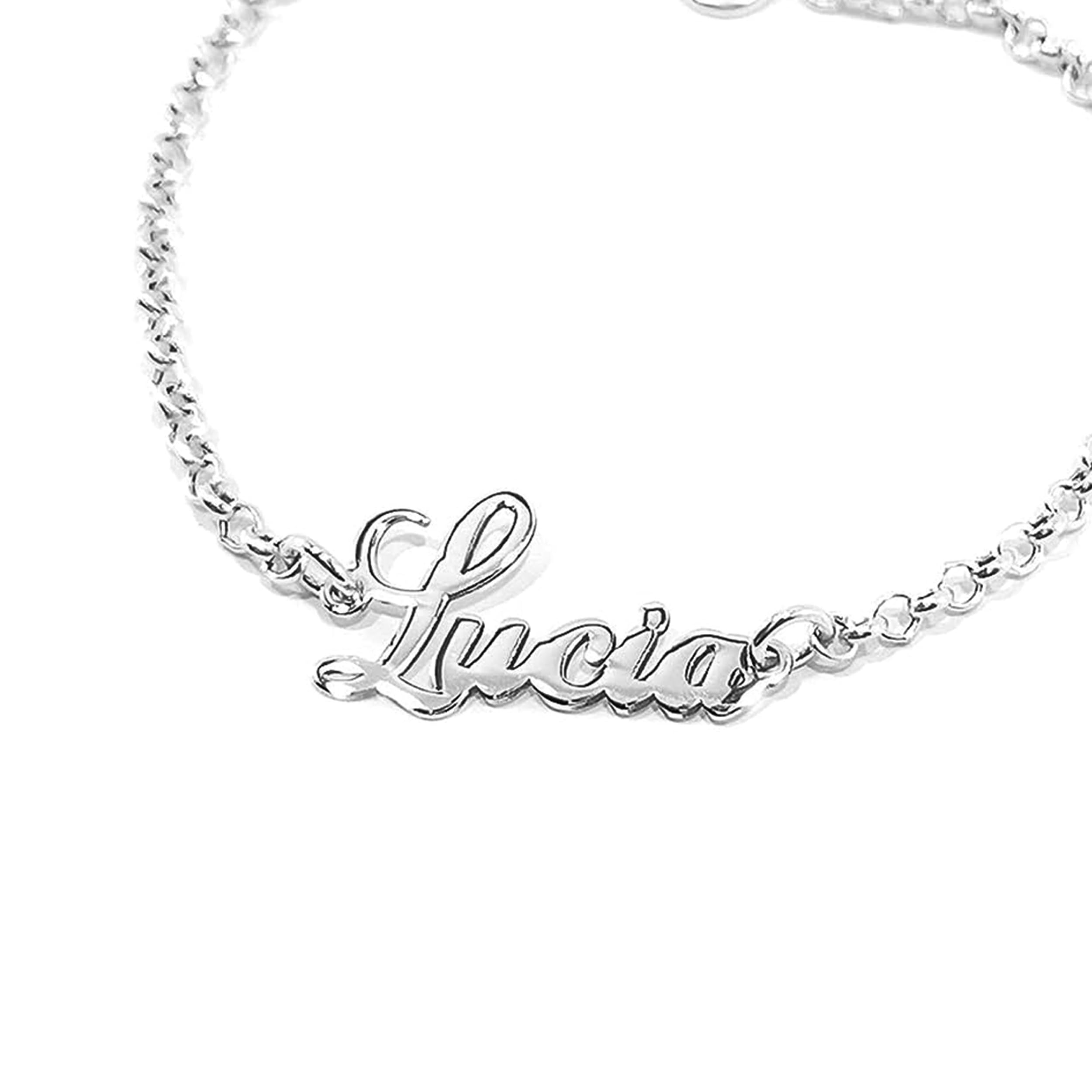 RINCON DEL ARTESANO HECHO A MANO MALAGA Rincón del Artesano Hecho a Mano Málaga. Pulsera con Nombre para Mujer Personalizada en Plata de Ley 925/1000. Regalo Día de la Madre, Pulsera Mamá, Pulsera Mujer. Modelo Pulsera Nombre M