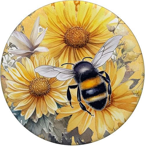 Miniatura 3 de Abeja de girasol abeja abeja miel abeja insecto abejorros amantes PopSockets estándar PopGrip