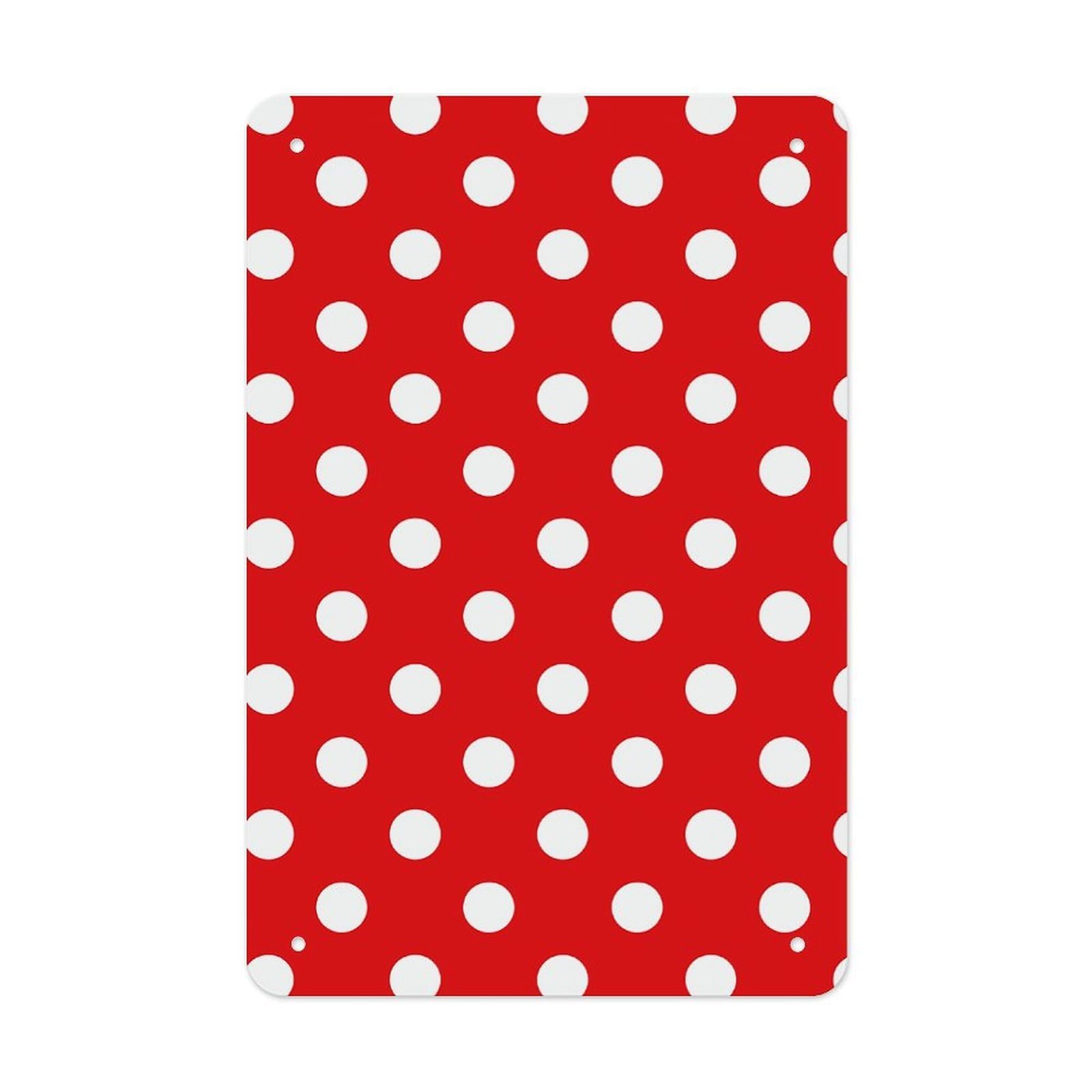 QMNLKH White Polka Dot Pattern Plaques for Wall Decor, Personalized Metal Tin Sign for Home, Multifunctional Poster for Office, Fashion Painting for Hallway, Wall Art Pictures, 7.9x11.8Inch