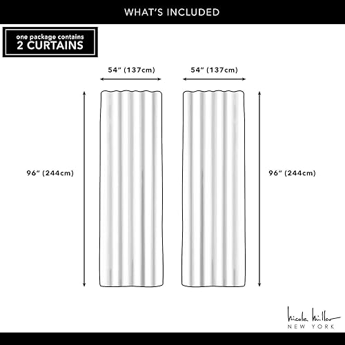 Miniatura 6 de Nicole Miller Hexa - Par de paneles de cortinas filtrantes de luz, pestañas ocultas y bolsillo para barra en la parte superior, 54 x 96 pulgadas,