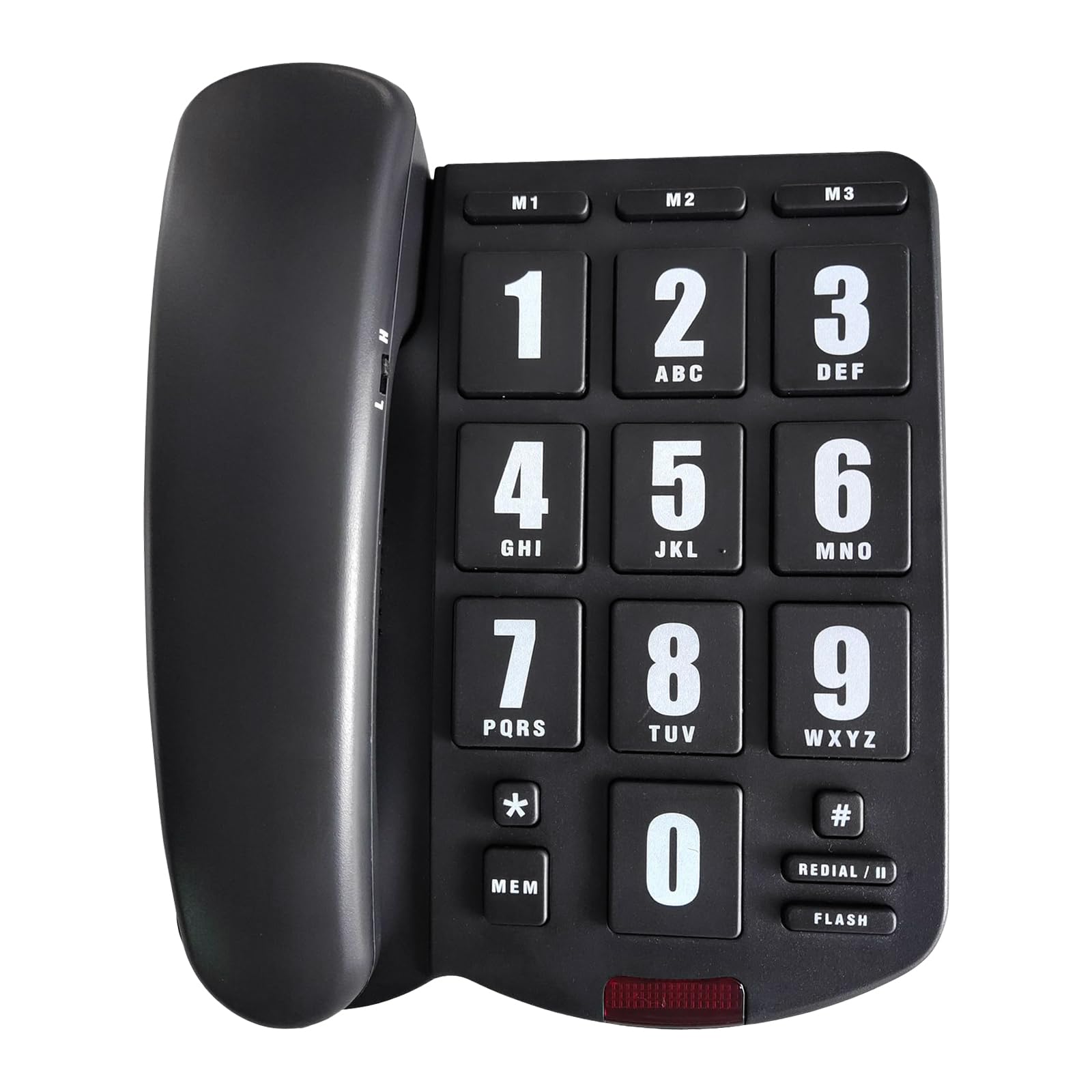 PK3000 Telefono fisso con pulsanti grandi, suono amplificato perfetto per anziani e visivamente sfidati con grandi pulsanti fissi telefono fisso telefono da tavolo suoneria forte telefono domestico