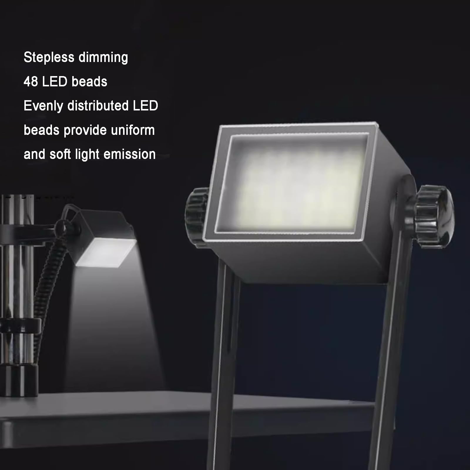 Mikroskop LED regulowane źródło światła bocznego, 48 LED pomocnicze światło wypełniające z regulacją jasności, 7000-7500 K do oświetlenia mikroskopu stereo