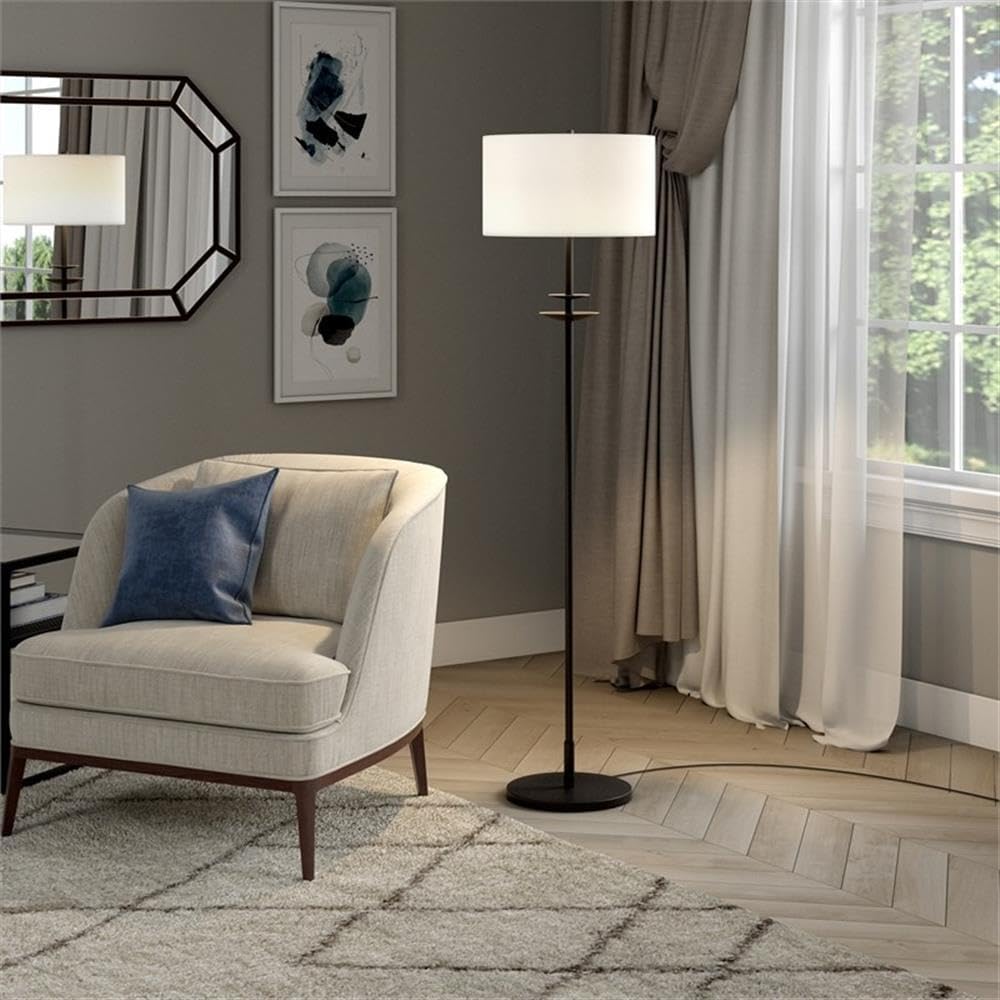 Avery 63" Blackened Bronze Modern Voice-Controlled Floor Lamp