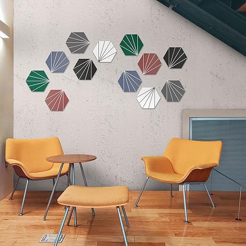 Miniatura 6 de AULIGET Azulejos hexagonales vintage de flores para despegar y pegar, azulejos de pared autoadhesivos de 6 x 7 pulgadas en rojo (paquete de 45)