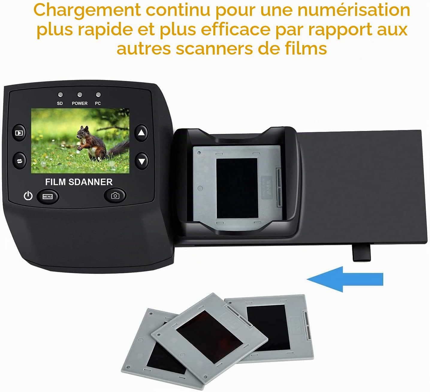 DIGITNOW! Scanner de Diapositives et Négatifs 35 mm, Convertisseur de Film 5MP/10MP JPEG avec Écran 2,4"