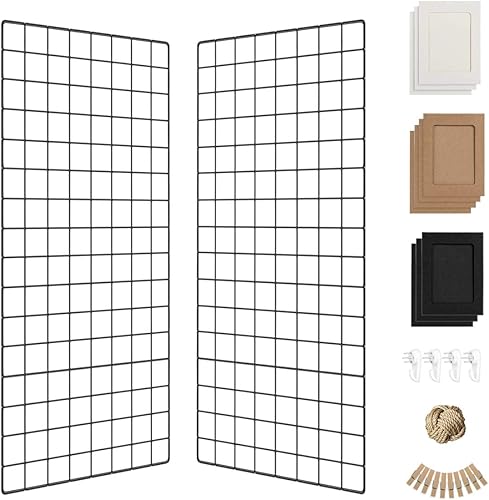 Estante de rejilla para fotos de pared, panel de rejilla para colgar en la pared, panel de rejilla para decoración y almacenamiento, tableros de