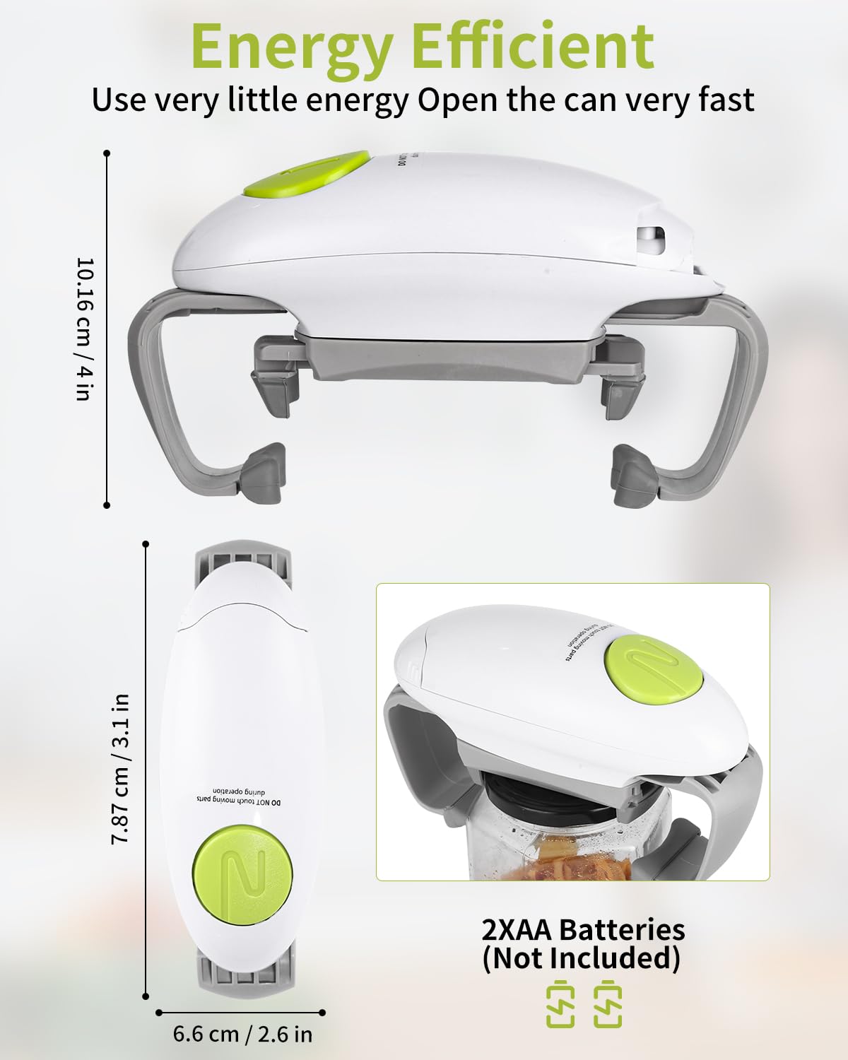 LEAZZLE Apriscatole Elettrico Automatico Bordo Liscio Bianco