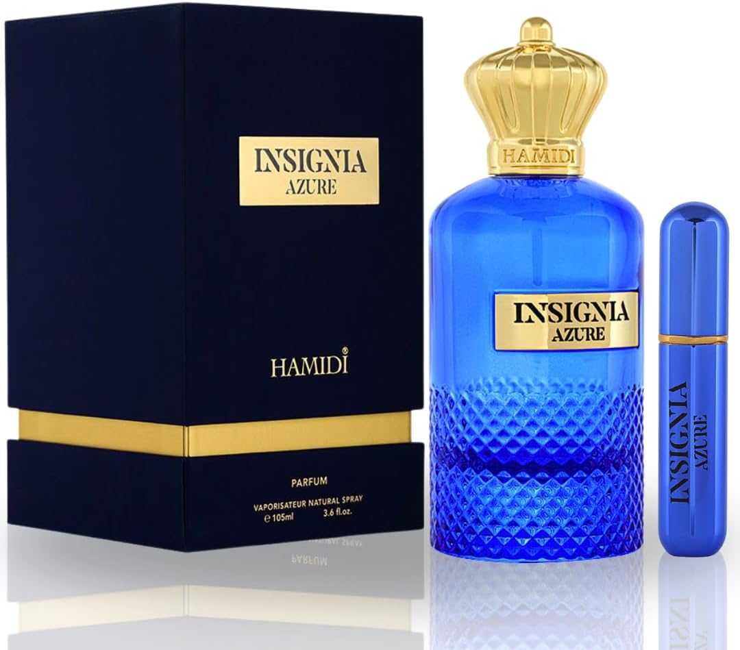 Hamidi INSIGNIA AZURE Eau De Parfum Spray 105ML (3.5 OZ) - Long Lasting Perfume for Women & Men, Captivating & Harmonious Blend, Unisex Perfume