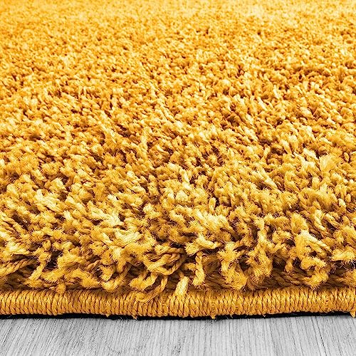 Image of Plain Rugs and Carpet and Carpets for Hall and Drawing Room 6x6 Round Mustard Color