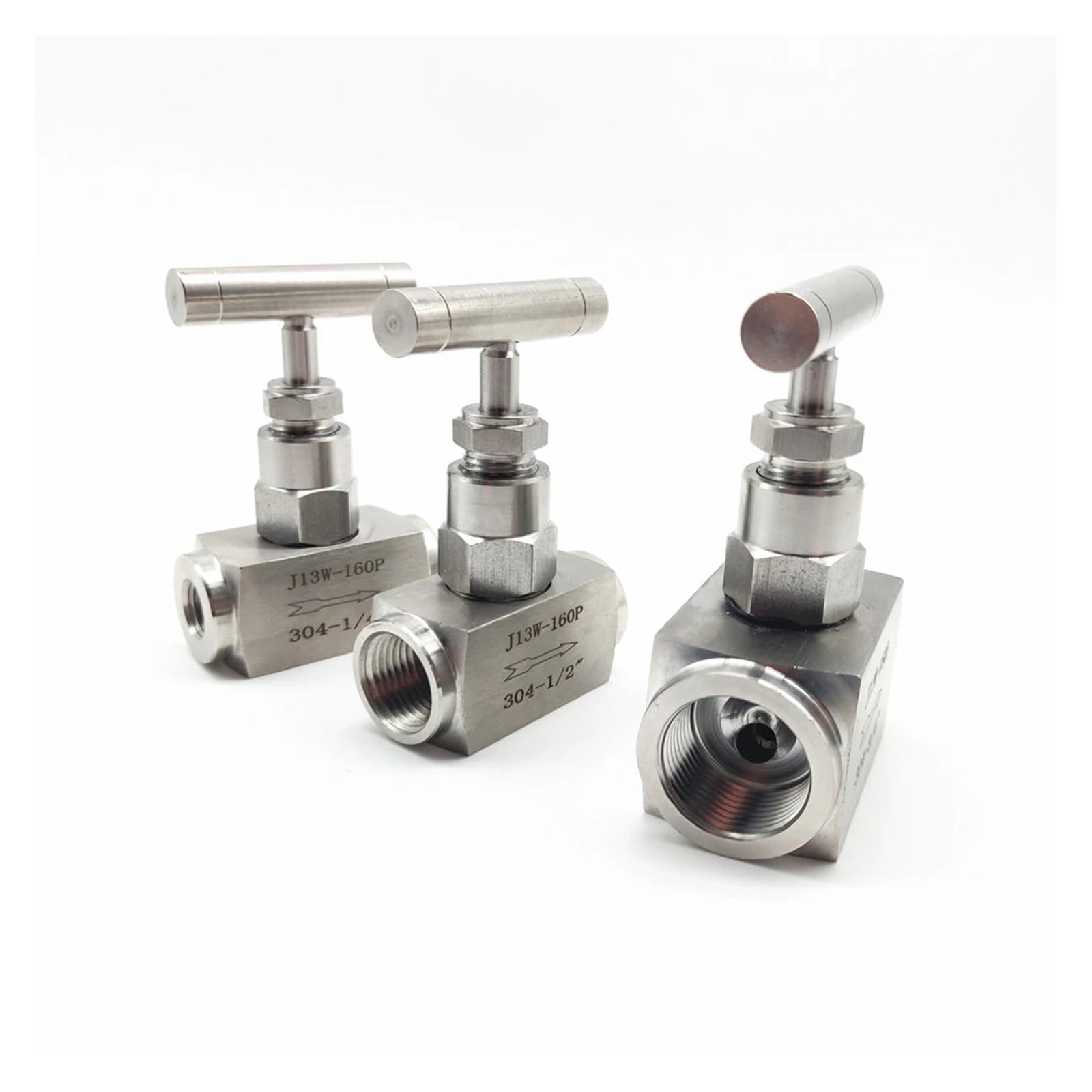 Valvola a spillo diritta Valvola a spillo di intercettazione in acciaio inossidabile femmina BSP NPT da 1/4" 3/8" 1/2" 3/4" 1" ad alta pressione con controllo del flusso della gru(1/8",SS316_NPT)