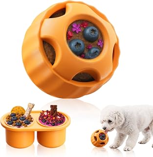 Havit Frozen Dog Treats Toy for Small Medium Dogs - Interactive Cognitive Enrichment, Long-Lasting Lick Mat, Easy Clean Orange