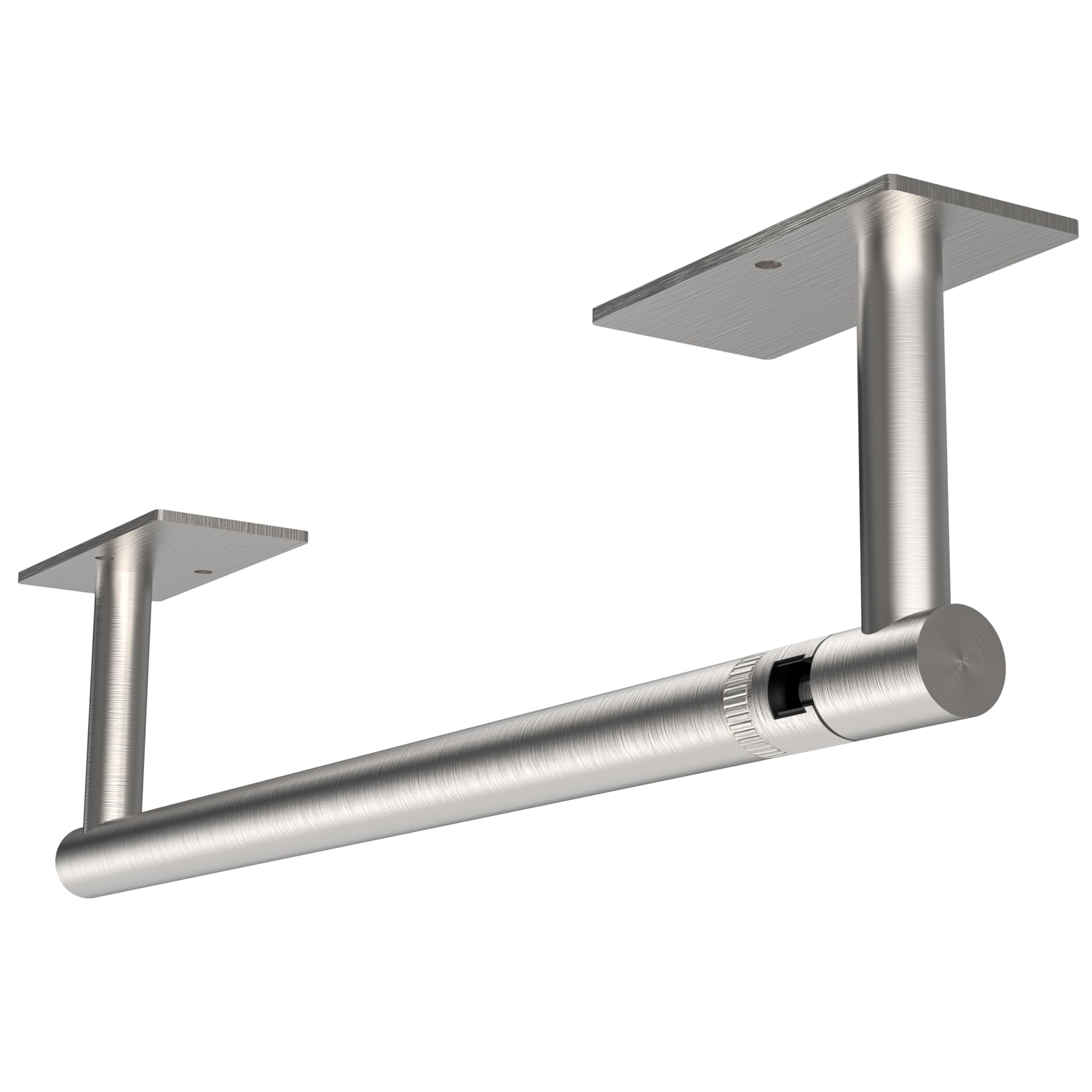 Ruacq Towel Paper Holder Double Post Pivoting Square Base Under Cabinet Paper Towel Holder for Kitchen Self-Adhesive or Drill mounting