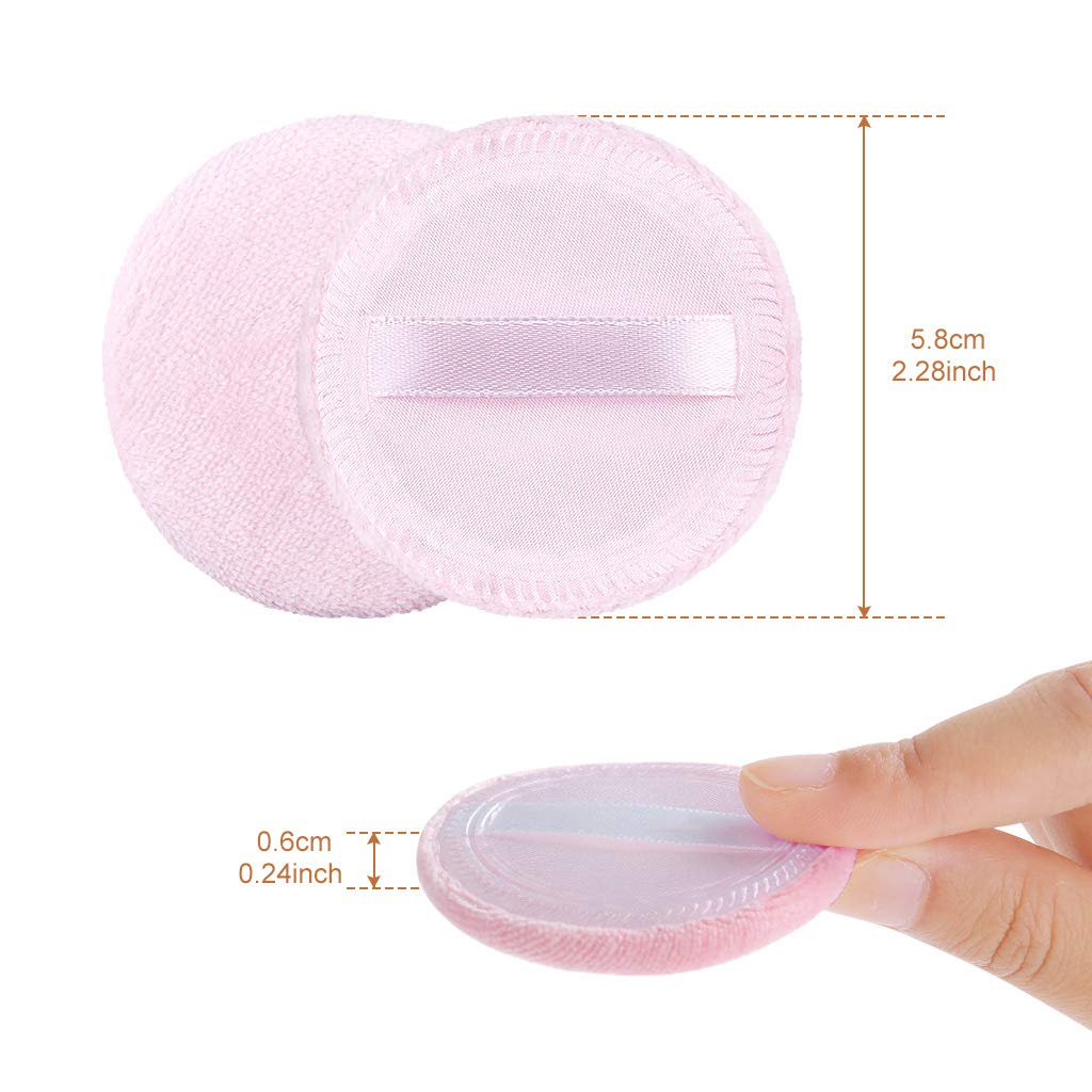 5 spugnette per cipria, applicatore rotondo in cotone, per cipria e fondotinta, 8 cm (rosa)