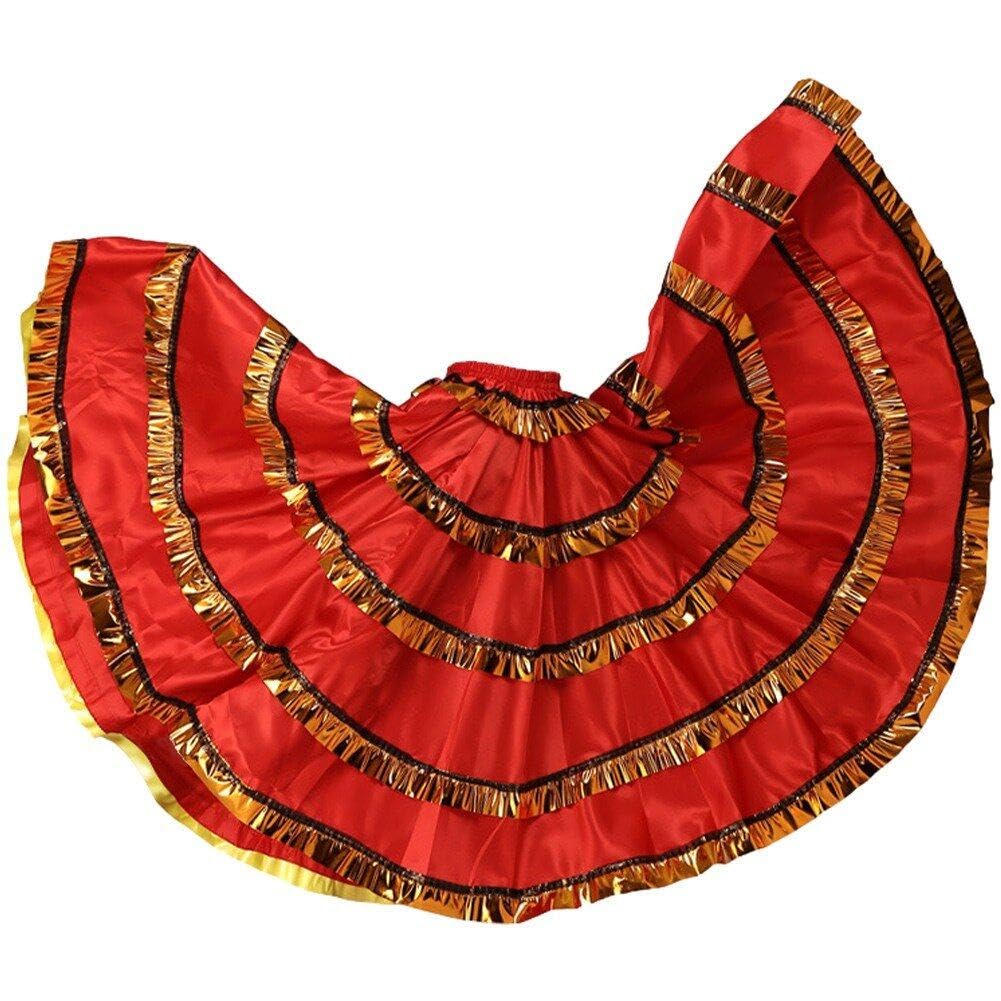 Robe De Danse De Corrida Espagnole, Jupe Longue Superposée En Noir Or, Costumes De Spectacle Sur Scène, Robe De Soirée De Danse Du Ventre Pour Femmes