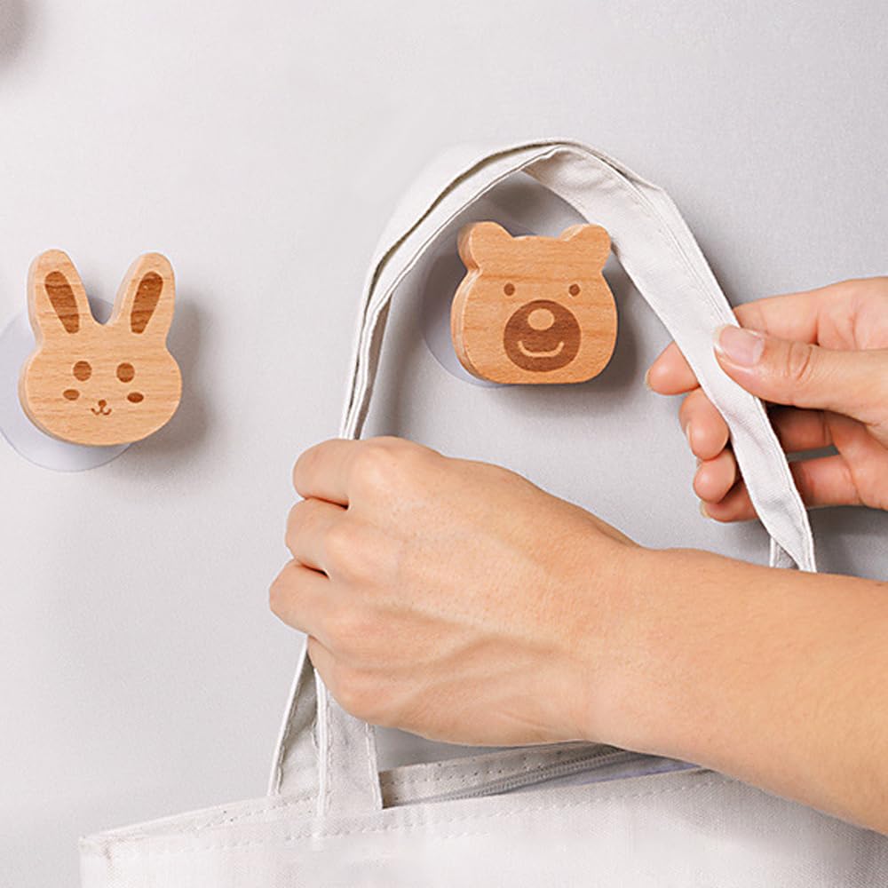 Bouton de Meuble, 6 Pièces Poignee de Meuble en animal ignon en Bois Massif de Haute Qualité Avec une Texture Naturelle, Belle décoration pour chambre denfant