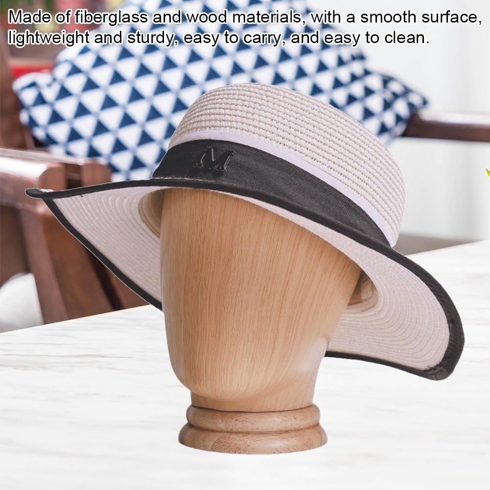 Bloc De Tête De Mannequin en Bois, Présentoir De Chapeau De Perruque, Support De Tête De Perruque en Bois, Tête De Modèle en Dôme, Support De Chapeau De Tête De Mannequin