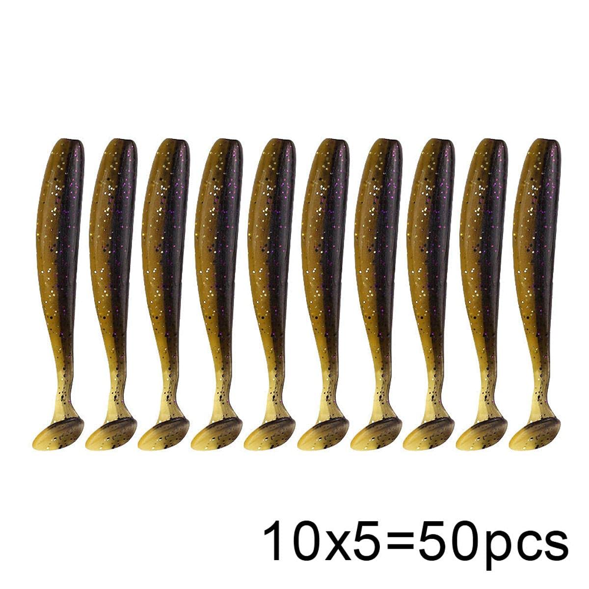 50 Pcs/Lot 7cm 10cm Leurre Doux Shad Wobbler Appât en Silicone Ver De Mer Streamer Silicone Leurre Spinnerbait Accessoires-50 pcs, Chine, 50 pcs 10 cm