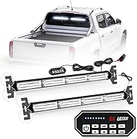 Vista 14 de Barra de luces estroboscópicas de advertencia intermitentes de emergencia de 2 x 17.7 pulgadas con controlador de pantalla digital, 20 patrones