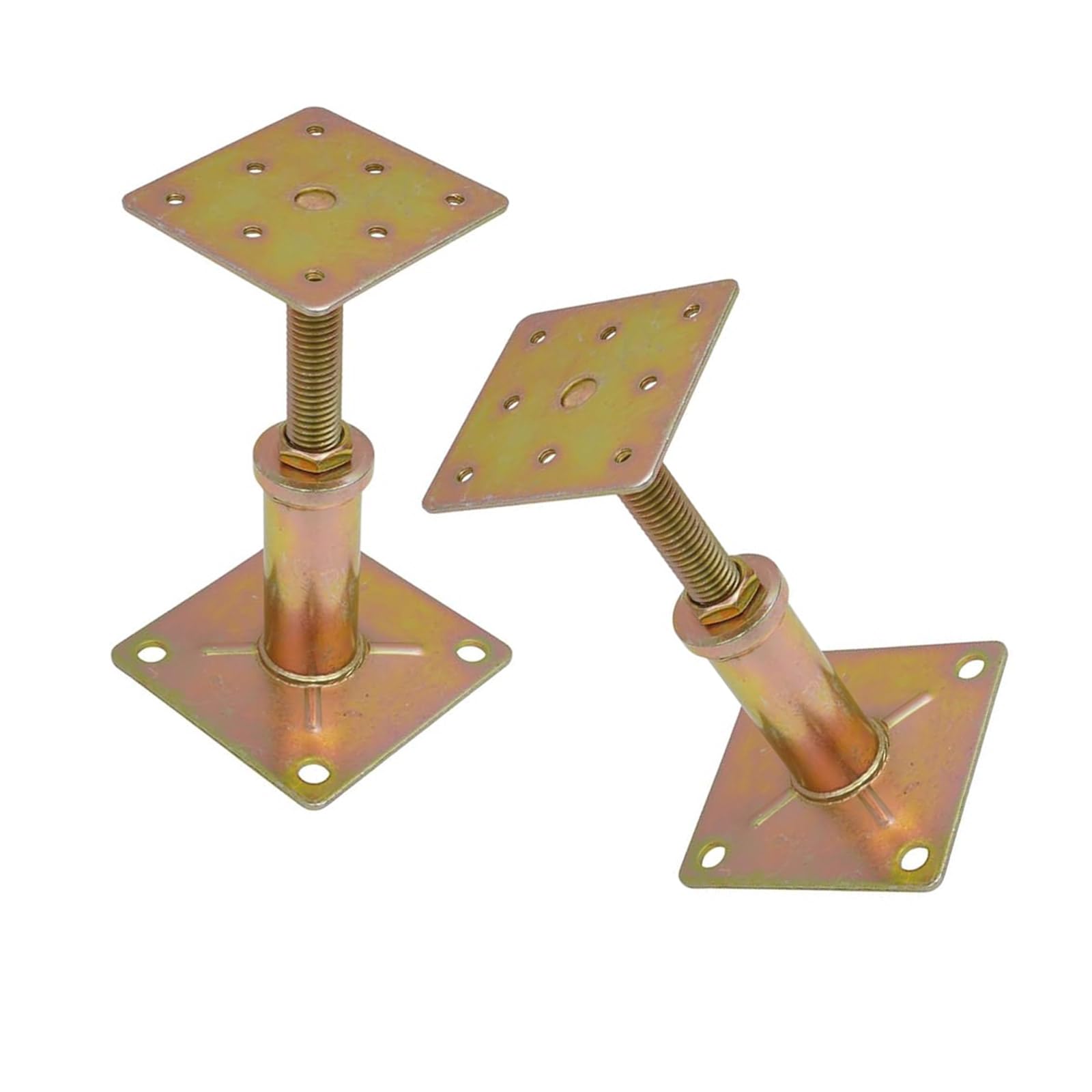 Msioytog A 2Pieces Heavy Duty Djustable Roof Brackets Galvanized Metal Elevated Supporting For Stable Projects Contractor Djustable Supports