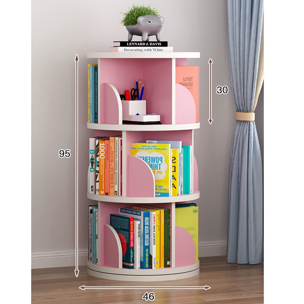 Libreria per bambini girevole a 360° con design dal pavimento al soffitto e scaffale per libri illustrati per bambini stimola l'interesse alla lettura (colore: blu Dimensioni: 46 x 95 cm)