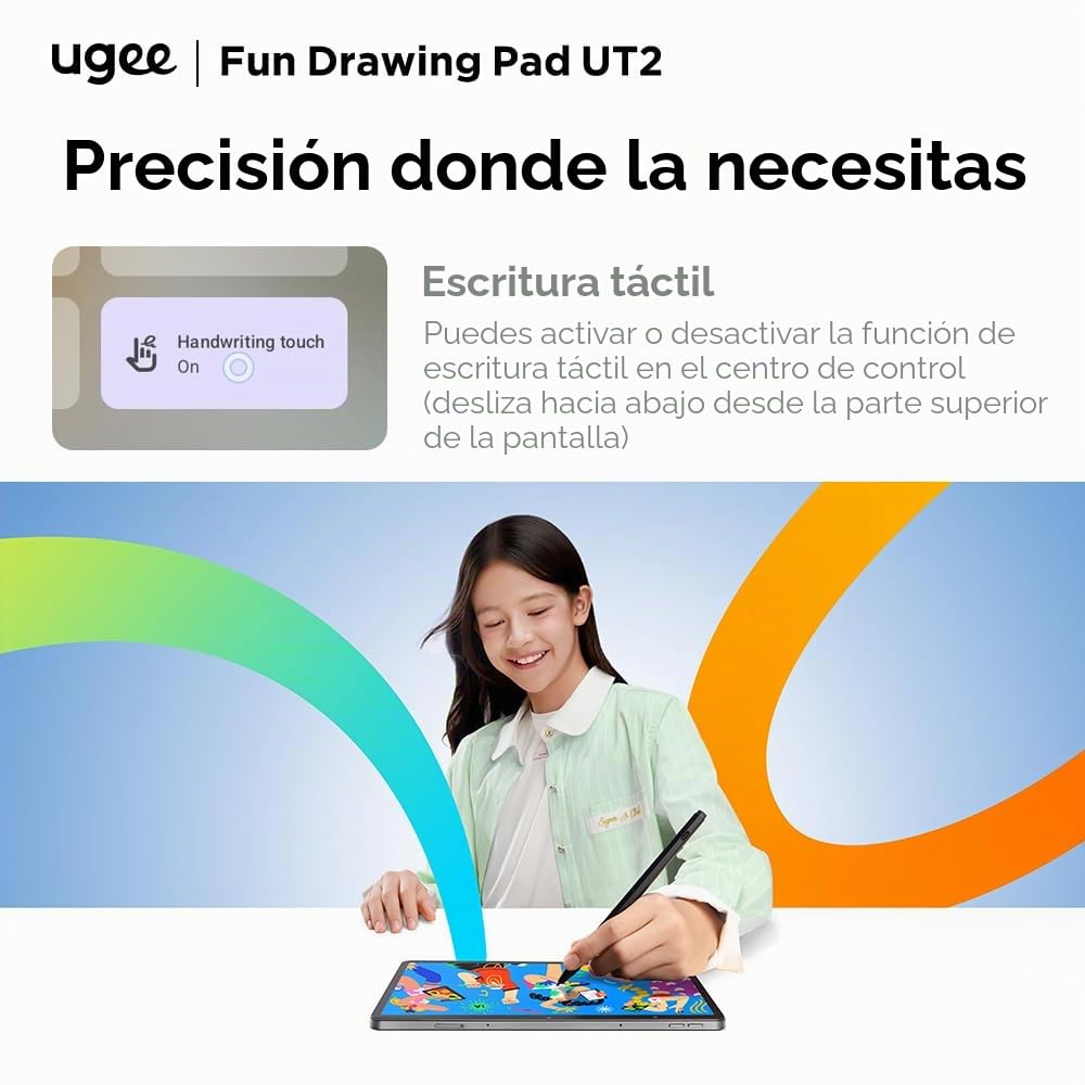 UGEE UT2 Android 14 Fun - Bloc de dibujo independiente, no necesita computadora, con pantalla 2K de 10.45 pulgadas y acabado NanoMate; lápiz U incluido en el paquete