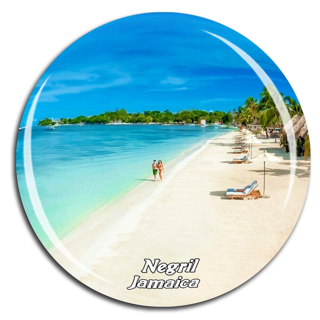Weekino Seven Mile Beach Negril Jamaica Caribbean Sea Fridge Magnet 3D Crystal Glass Tourist City Travel Souvenir Collection Gift Strong Refrigerator Sticker