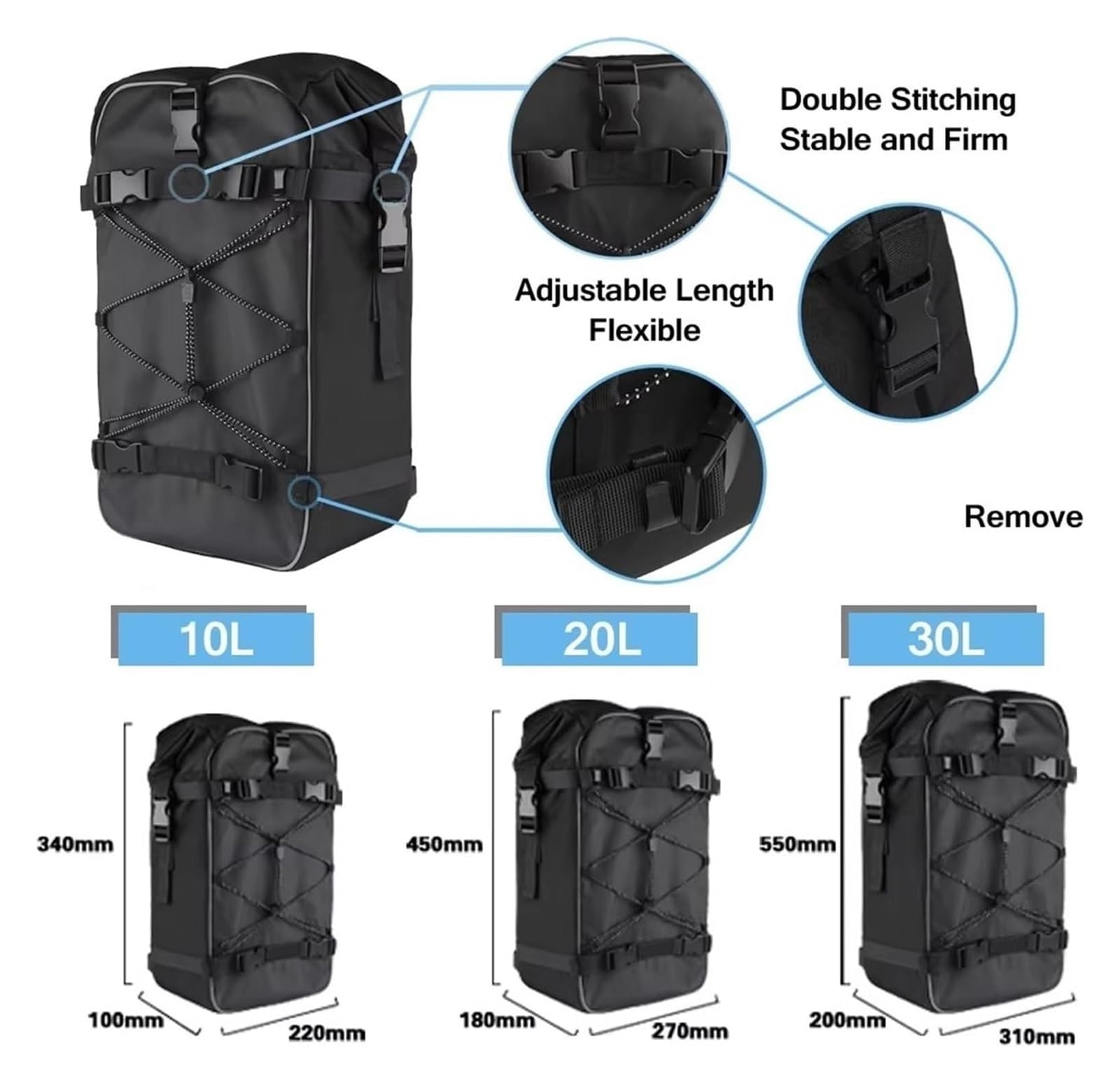 Moto Paraurti Borsa per BMW per R1200GS per R1250GS per F750GS per F850GS per CB500X per CRF1000L Borsa da Moto Zaino Laterale Paraurti Bagaglio Sella(30L)