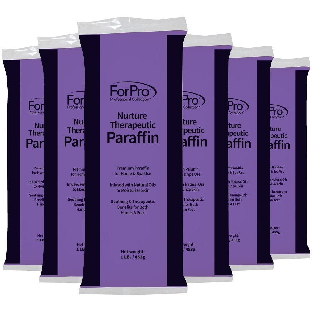 ForPro Professional Collection Nurture Paraffin Wax Refill, Lavender Fields, Six 1-Pound Paraffin Blocks, Non-Greasy, Moisturizing for Soft & Healthy