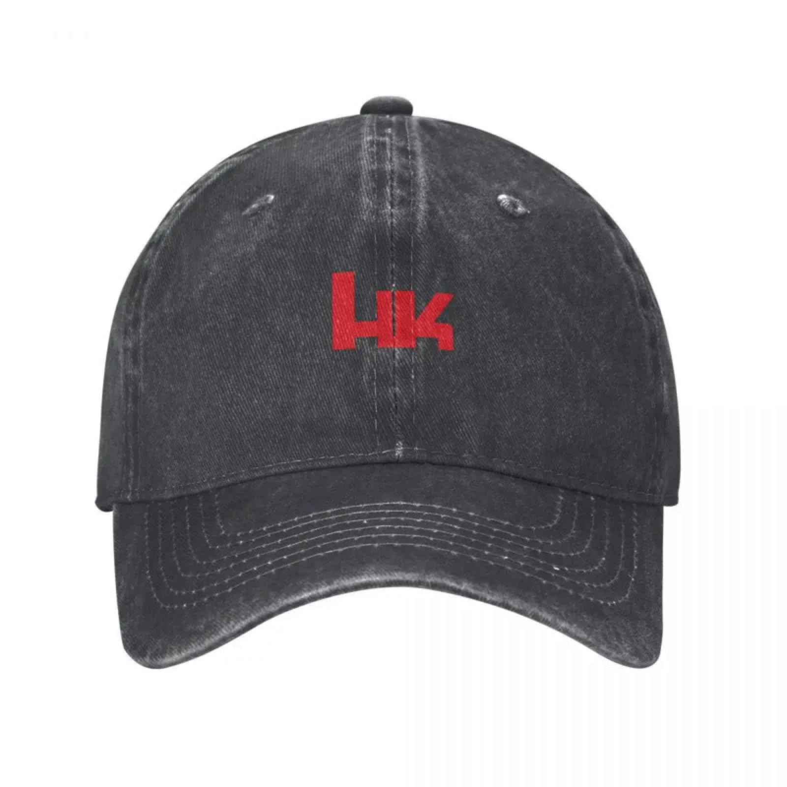 Headwear Logo Baseball hat for Men and Women, Worn Denim Cap, Classic Style, for Outdoor Activities, Model Y2K Heckler Koch Cotton