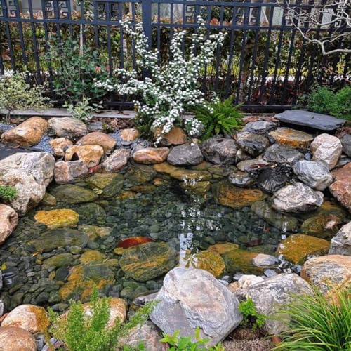 Bâche bassin de jardin noire 6,5x9 m bâche étanche haute résistance 0,12mm