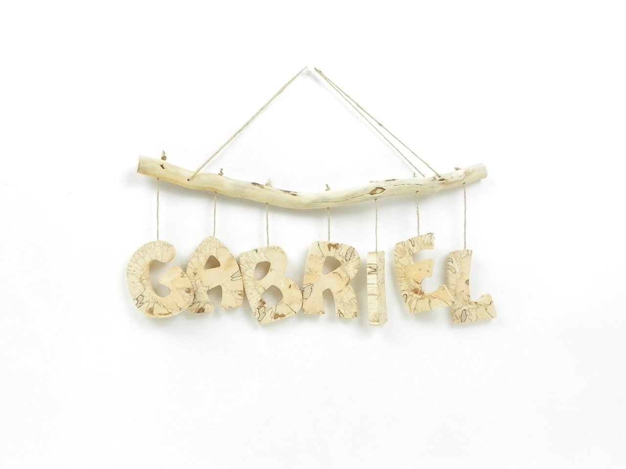 Prénom personnalisé en bois massif naturel, cadeau de naissance personnalisé, prénom pour porte de chambre, lettres en bois, fait main