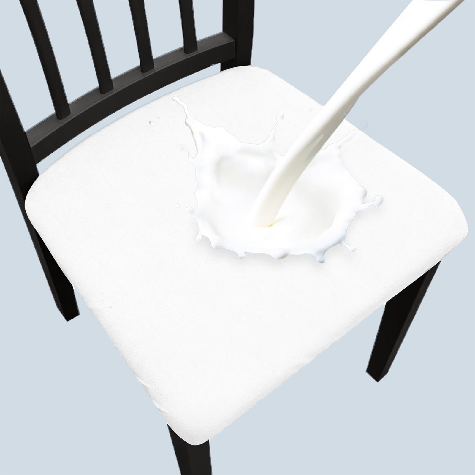 Fafua Waterproof Dining Chair Seat Covers Set of 6, Removable Washable Kitchen Chair Seat Slipcovers, Dining Room Chair Seat Covers for Home,