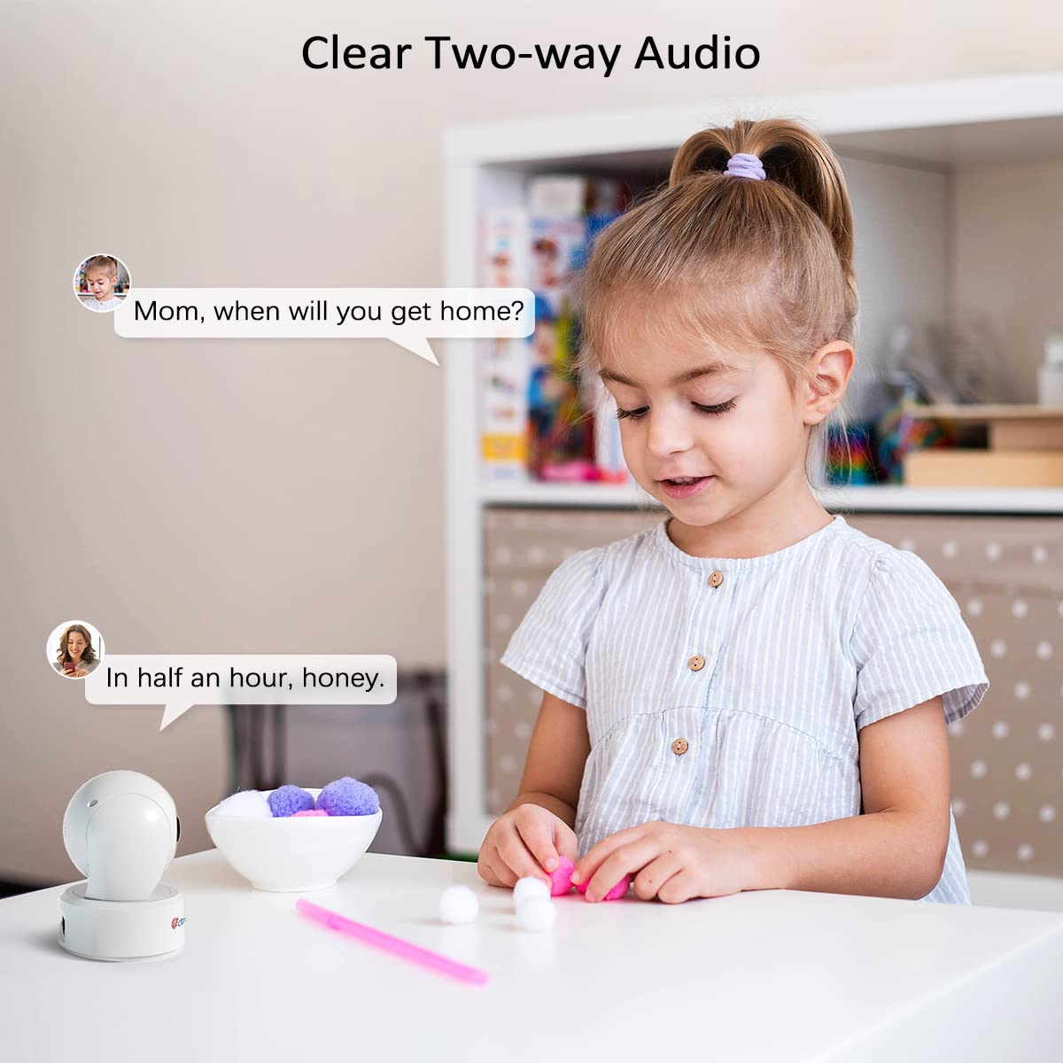 Ctronics 2.5K 4MP WLAN Überwachungskamera Innen, PC & Handy Fernzugriff, 355°/120° Schwenk & Neigung, 8 Preset-Positionen, Auto-Tracking, Farbnachtsicht, 2-Wege-Audio, 2.4/5GHz WiFi (2 Stück) | 355°/120° Schwenk & Neigung, 8 Preset-Positionen, Auto-Tracki