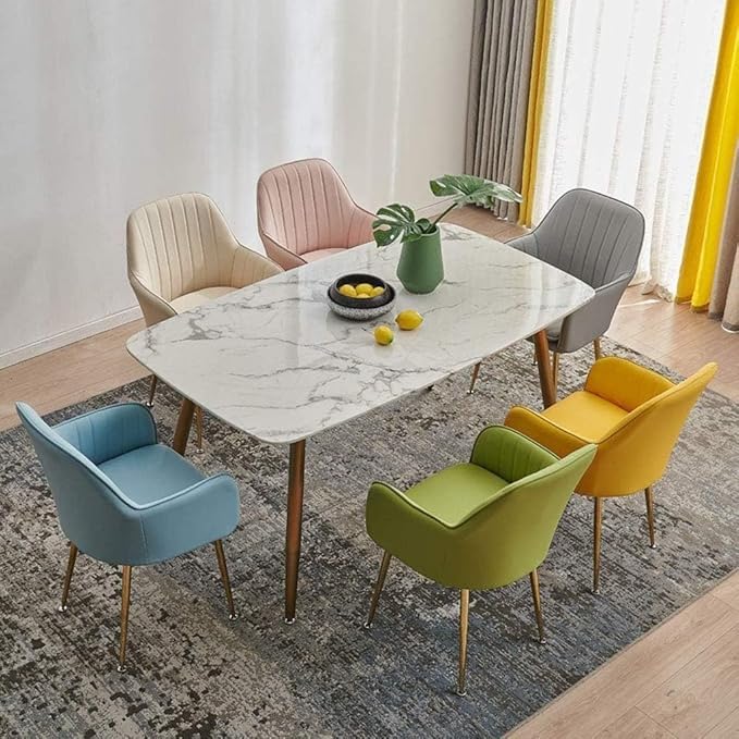 Image of Baby Pink Velvet Chair for Home | Modern Accent Armchair in Soft Velvet Fabric with Golden Legs | Set of 2 Premium Accent Chair for Living Room Bedroom Restaurent | Baby Pink, 2 pc (Baby Pink)