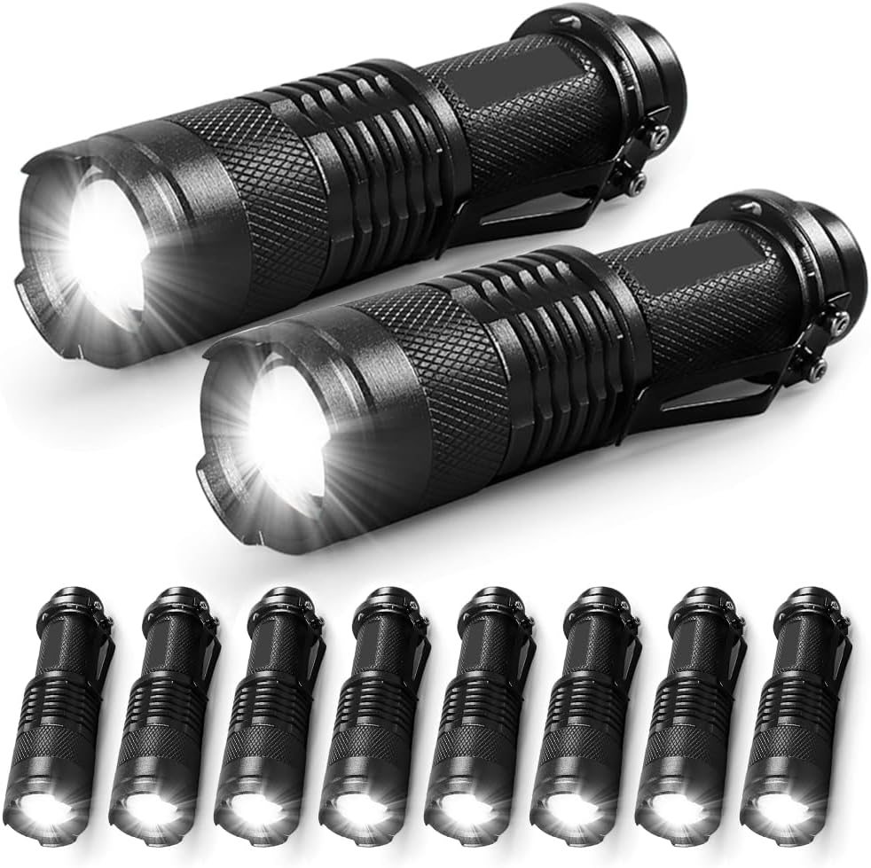 MVIOCS 10pack LED Flashlights High Lumens Mini Flashlights for
