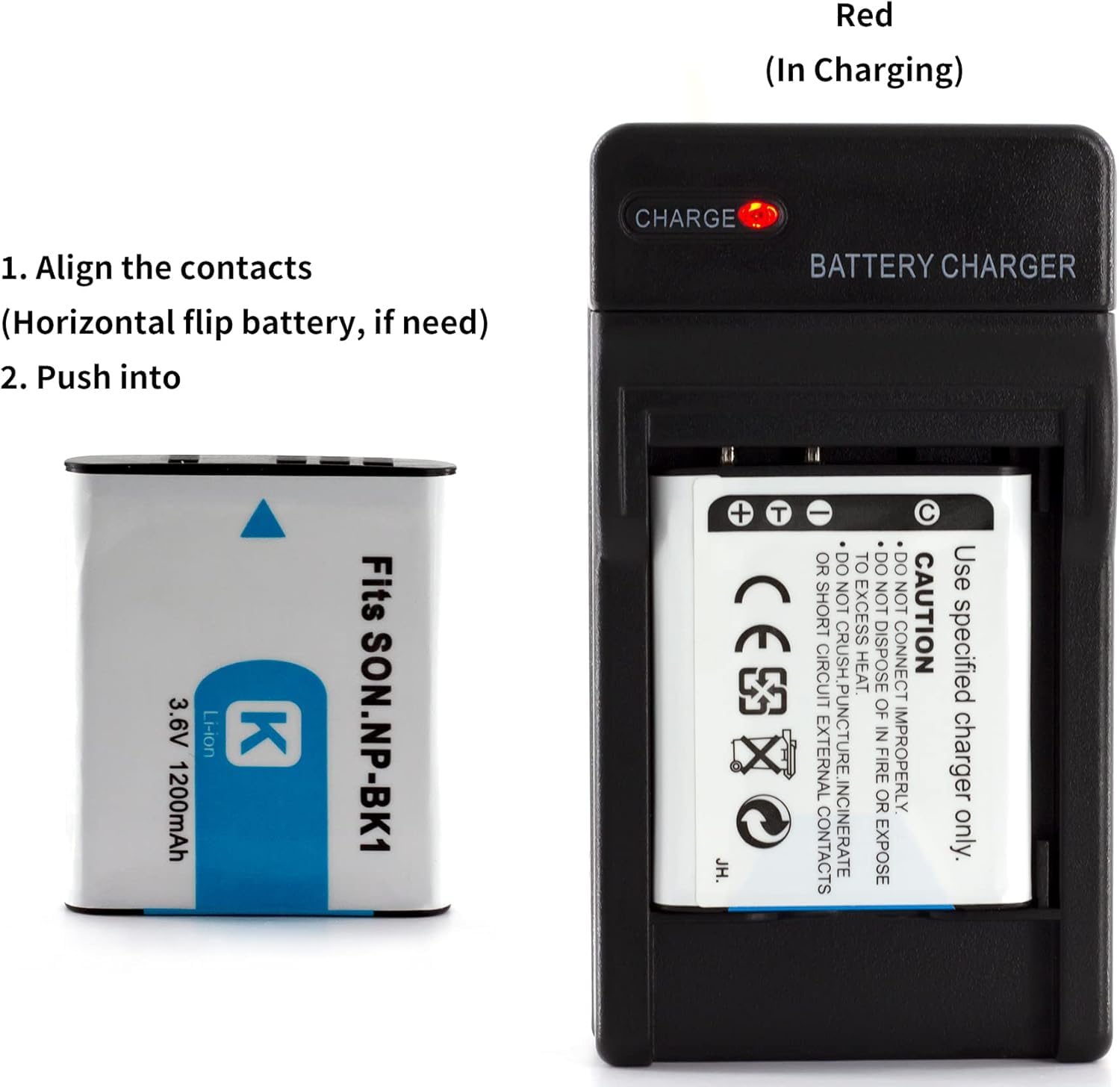 Batteria NP-BK1 Compatibile Sony Bloggie, Webbie, DSC - 1300mAh, 4.2V, 2 Pezzi - Foto 4