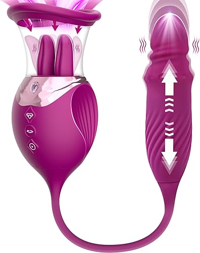 Consolador sexual de rosas para adultos, juguetes para parejas y mujeres, consoladores mejorados 4 en 1 para lamer la lengua y empujar la lengua, disponible en Yaxa El Salvador