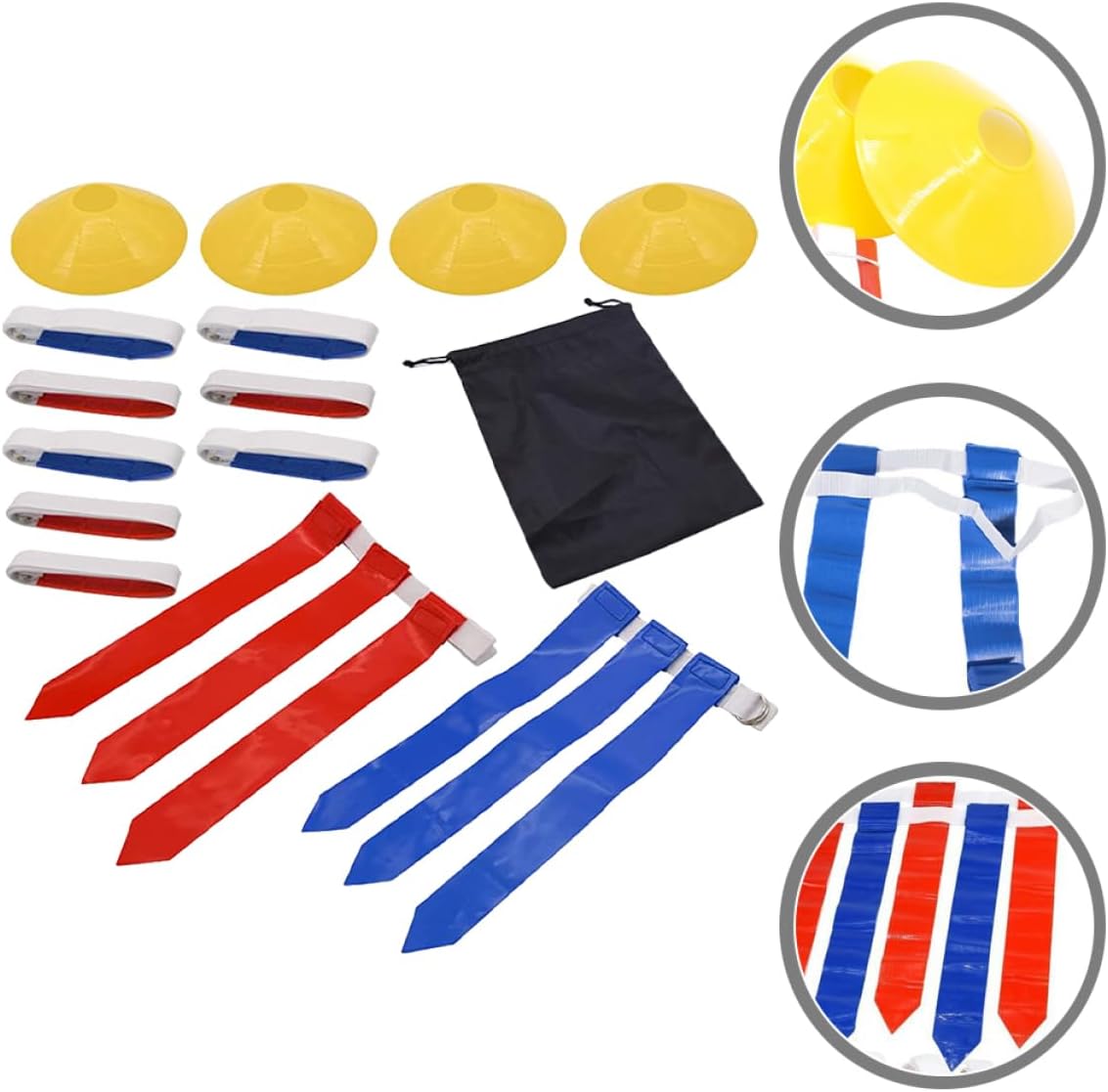 High Grade Polyester Material Rugby Flag Set Football Waist Belt Flag Belt