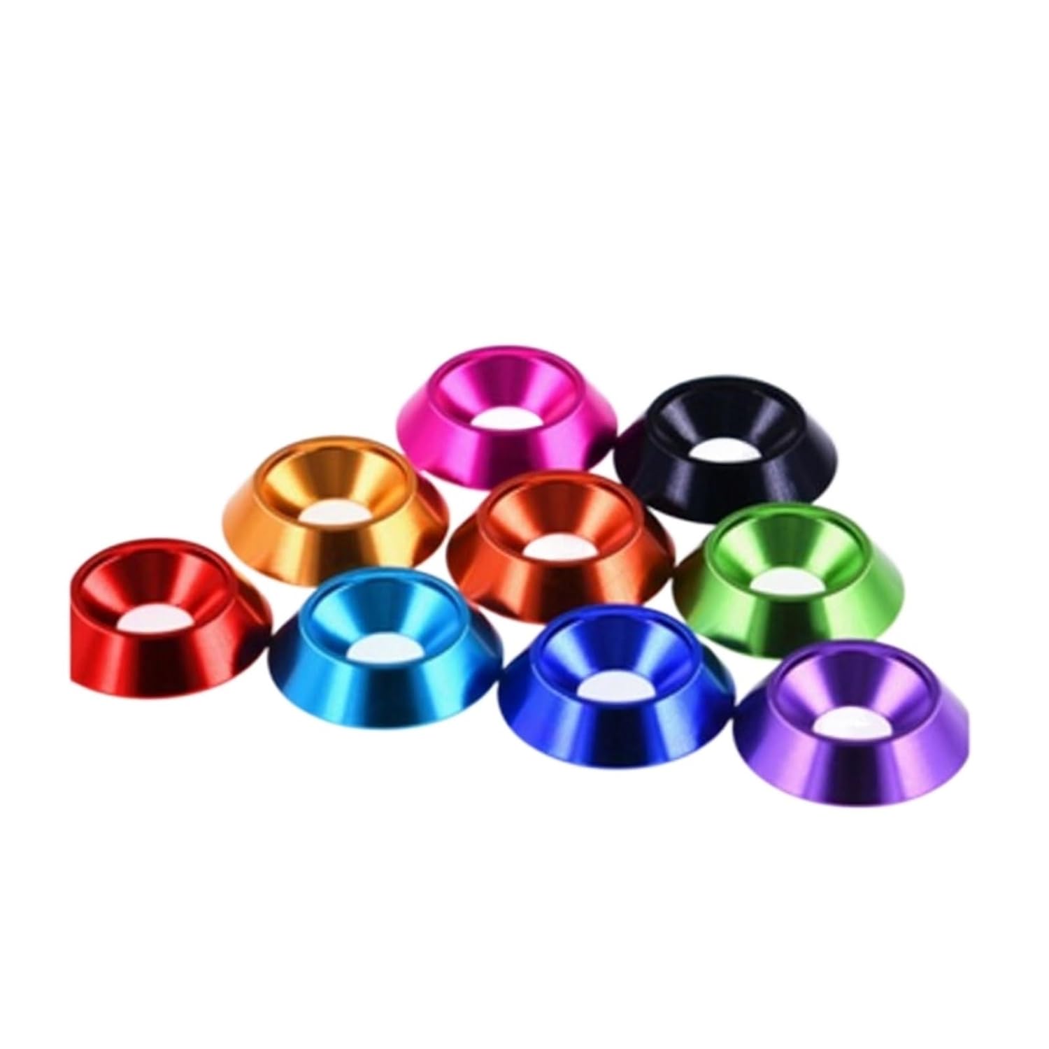 10pcs M3 M4 M5 M6 M8 Aluminum Colorful Countersunk Umbrella Flat Head Screw Concave Conical Decorative Groove Washer(Green,M8)