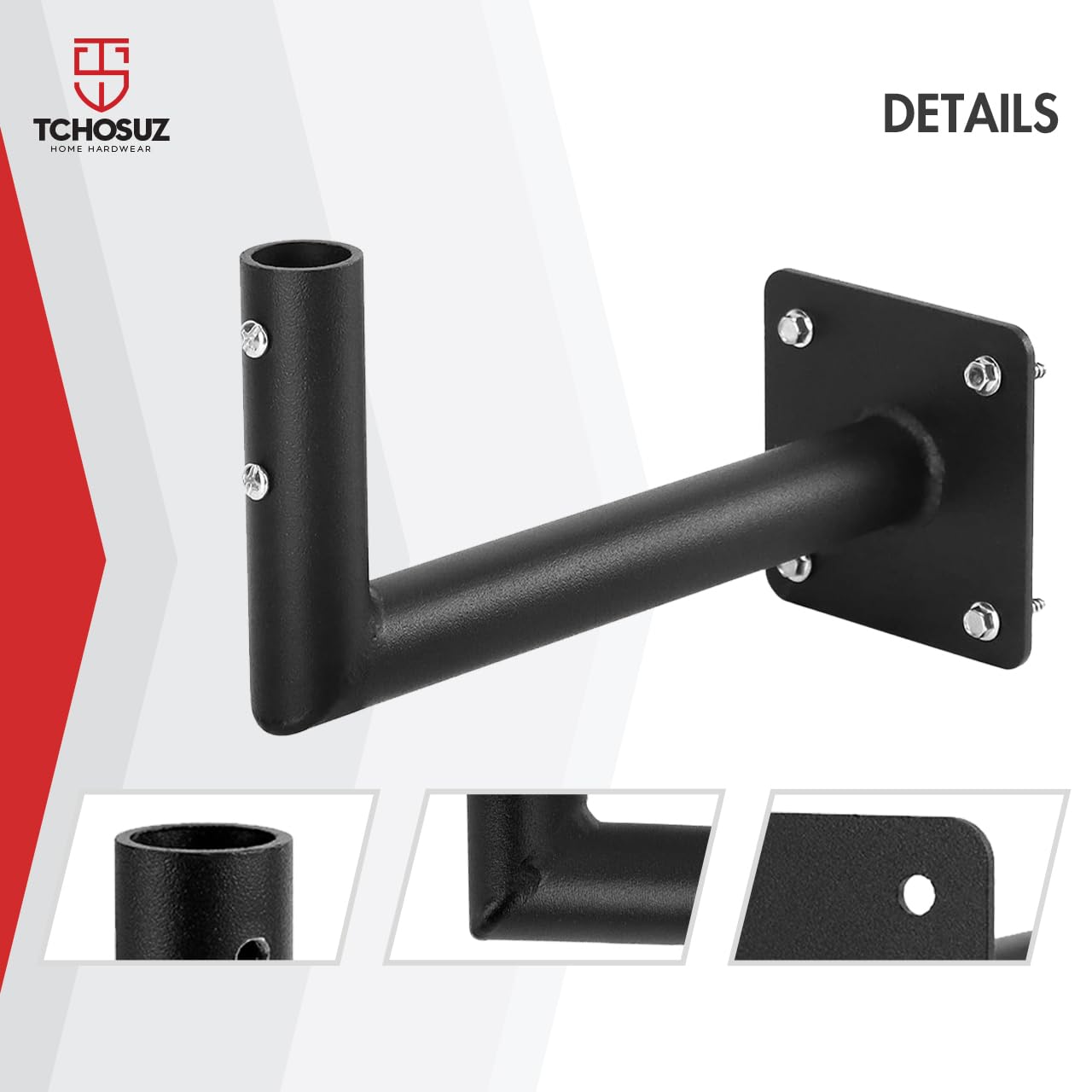 TCHOSUZ Weather Vane Roof Mount Bracket with Hardware, Heavy Duty Black TV Antenna Mounting - Image 4