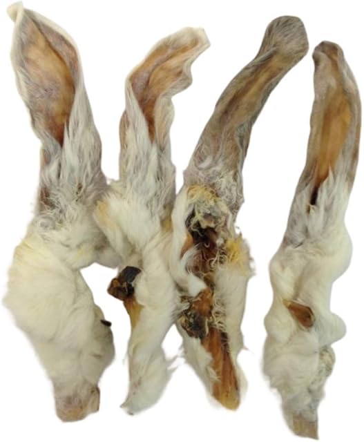 1kg Rabbit Ears Natural with Hair Hypoallergenic Dog Treat Chew