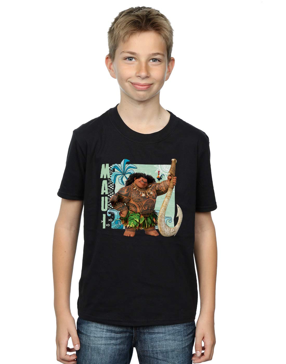 Absolute Cult Boys Black Disney Moana Maui T-Shirt 12-13 Years