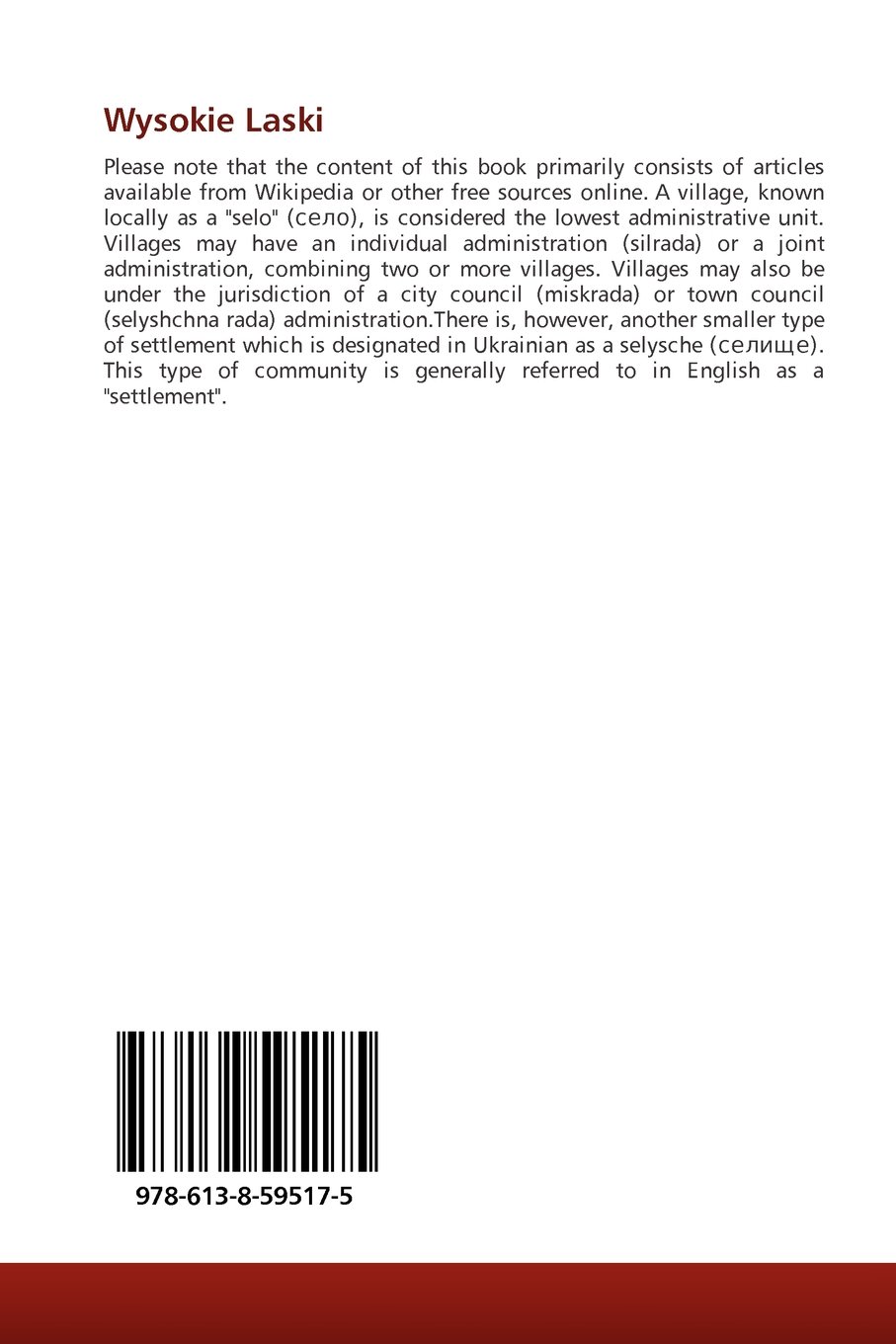 Wysokie Laski: Village, Gmina ¿ob¿enica, Pi¿a County, ¿ob¿enica, Greater Poland Voivodeship
