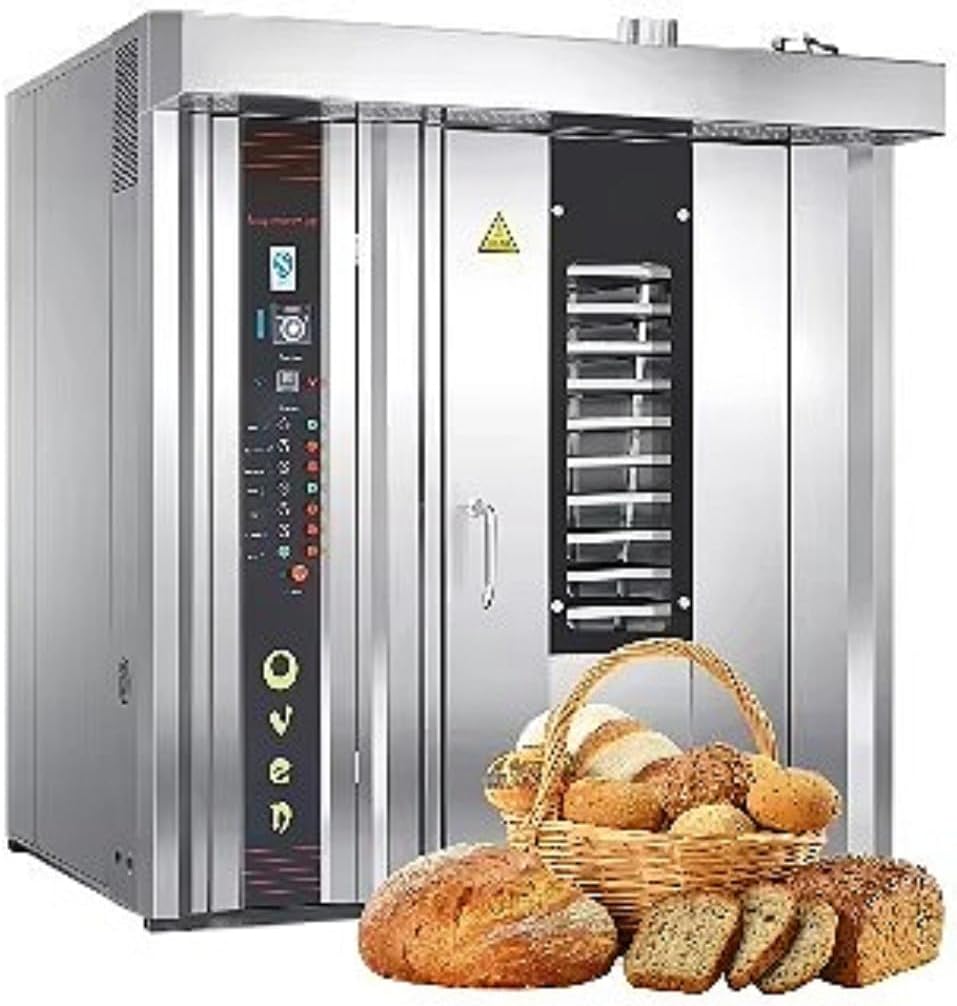 Electric Convection Oven with Industrial 32 Tray, High Capacity, Rotating Hot Air, Fast Cooking for Pizza, Pies, Pastries, for Bakery, Restaurant Kitchen, and Commercial Kitchen