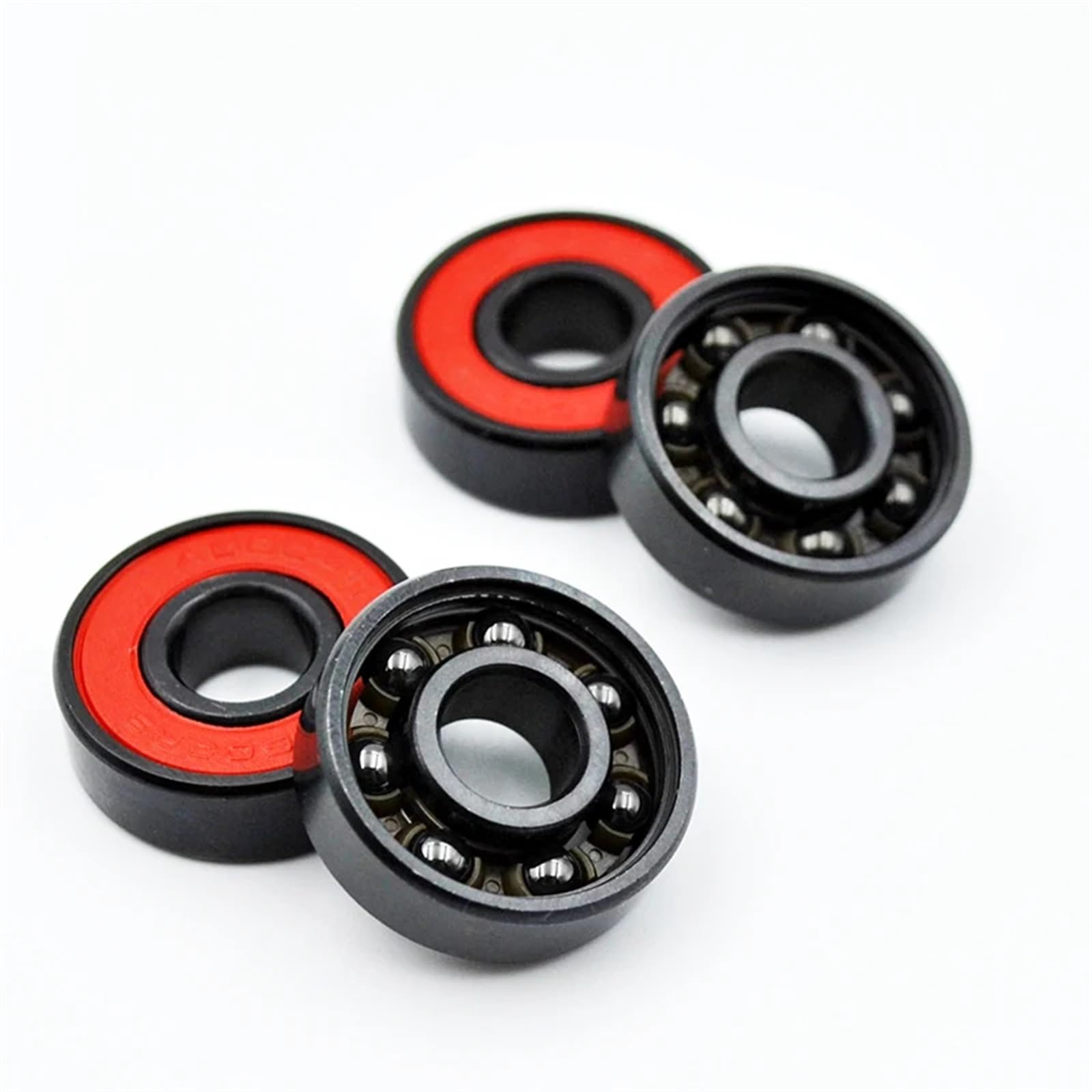 1-4 Uds 608 2RS rodamiento de bolas de cerámica negro híbrido 8 * 22 * 7mm ABEC-11 patines de ruedas de alta velocidad rodamientos en miniatura for ruedas de monopatín(4Pcs)